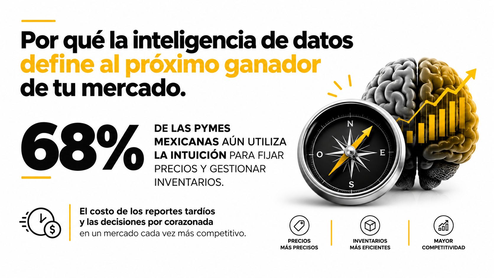 Una infografía sobre la importancia de la inteligencia de datos para competir en el mercado actual.